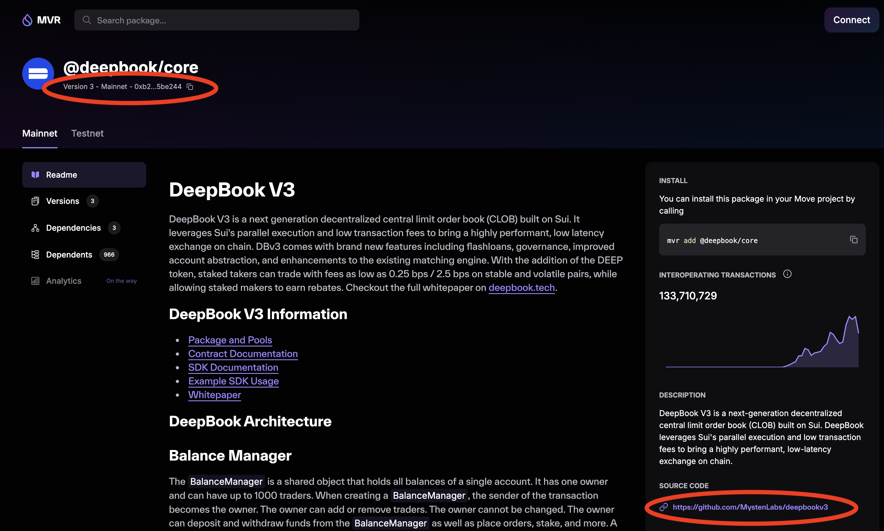 Deepbook MVR